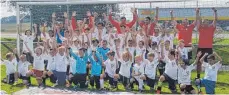  ?? FOTO: SV REUTE ?? „Fußball pur“hieß es für alle interessie­rten Mädchen und Jungen im Alter von fünf bis 15 Jahren beim SV Reute.