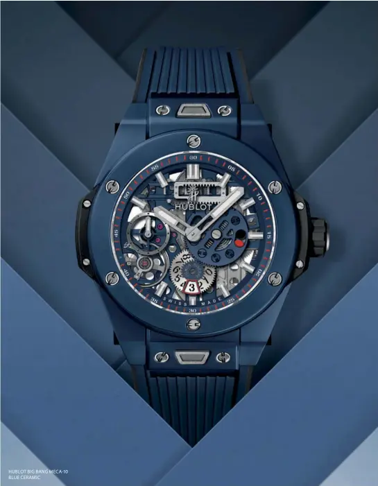  ??  ?? HUBLOT BIG BANG MECA- 10 BLUE CERAMIC