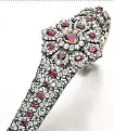  ??  ?? Duchess’s ruby and diamond bracelet