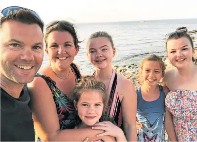  ??  ?? FAMILY MAN: Peterhead dad Paul Haggath with wife Wendy and girls Imogen, 10, Olivia, 15, Ava, 11 and Ellie, 18