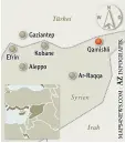  ??  ?? Im Grenzgebie­t zur Türkei und dem Irak liegt die syrische Stadt Qamishli.