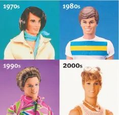  ?? AP ?? This handout image provided by Mattel shows Ken throughout the years.