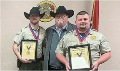  ?? Submitted photo ?? ■ From left are Deputy Kyle Malone, Sheriff James Singleton and Deputy Layton Medlen.