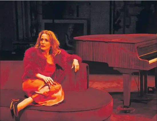  ?? Perou ?? GILLIAN ANDERSON plays Margo Channing as an excitable, out-of-touch celebrity and also as a woman grappling with her identity in the London stage production.