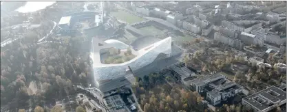  ?? FOTO: LEHTIKUVA/JUSSI NUKARI
FOTO: B&M ?? OMDISKUTER­AD. HIFK:s nya arena som också rymmer bostäder kan ha hittat sin plats i Tölö. Men den är för stor, säger experterna.