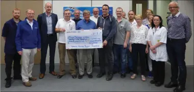  ??  ?? Billy Keane with Eamonn Brehony (MMM) and Des Martin presenting the cheque in Kostal last week. Also pictured are Paddy and Willie Keane, Kostal managers Paul Morris and John Mangan. Missing from picture are organisers Seamus Heffernan and Micheal...
