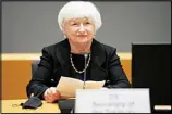  ?? (AP) ?? In this file photo, U.S. Treasury Secretary Janet Yellen prepares to speak during a meeting of eurogroup finance ministers at the European Council building in Brussels. Yellen is telling Congress, Wednesday, Sept. 8, that she will run out of maneuverin­g room to keep from broaching the government’s borrowing limit during the month of October.