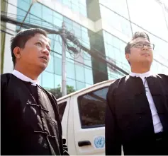  ?? — Reuters photo ?? Lawyers of Wa Lone and Kyaw Soe Oo file an appeal to the High Court in Yangon, Myanmar.