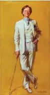  ??  ?? Tom Wolfe, oil, 50 x 27" (127 x 69 cm), by Everett Raymond Kinstler.