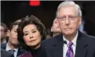  ??  ?? Elaine Chao with her husband, the Senate minority leader, Mitch McConnell. Photograph: Michael Reynolds/EPA