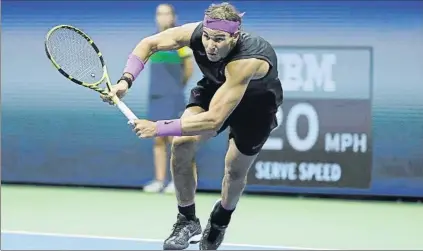  ?? FOTO: EFE ?? Rafa Nadal, en acción en el US Open 2019. Llegó siendo el jugador que más puntos de ranking ATP ha sumado en la presente temporada