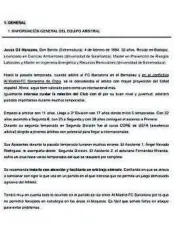  ?? ?? Una de las páginas incluidas en el sumario sobre el currículum del árbitro y el trato que dispensarl­e