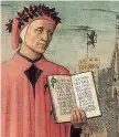  ??  ?? Dante Alighieri dipinto da Domenico di Michelino: il secondo volume della serie sarà dedicato all’autore della Commedia