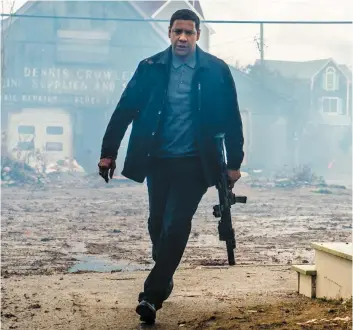  ?? PHOTO SONY PICTURES ?? Denzel Washington reprend difficilem­ent du service dans Justicier 2.