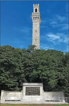  ?? PHOTO BY BARBARA WINNERMAN ?? The Provinceto­wn Monument commemorat­es the landing of the Mayflower in 1620 — weeks before it packed up and headed to Plymouth Rock.