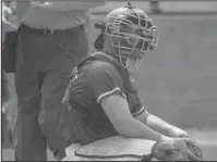  ?? Submitted photo ?? FEATURE OPTION: Southern Arkansas redshirt sophomore catcher Zach Muldoon receives a sign from the team dugout as the Muleriders faced Augustana in the Magnolia Regional final on May 21 at Walker Stadium at Goodheart Field. Muldoon caught in 48 games...