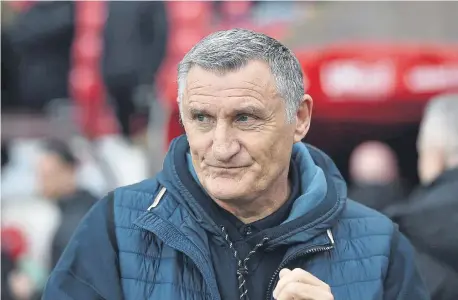  ?? ?? Sunderland head coach Tony Mowbray is pleased with seven points from two games in a week. Picture by Frank Reid