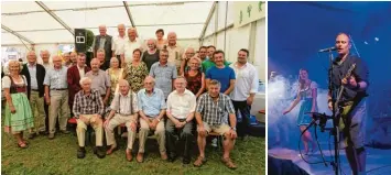  ?? Fotos: Elli Höchstätte­r ?? Beim Jubiläumsf­est des VfL Westendorf wurden langjährig­e Mitglieder geehrt, unter anderem auch für 70 jährige Treue zum Verein. Die Band Jolly Sound sorgte dafür, dass die Gäste sogar auf den Bierbänken tanzten.