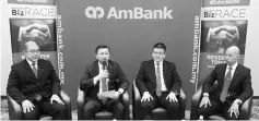  ??  ?? The AmBank business banking management team is seen speaking to local media during a conference yesterday. From left is AmBank senior vice president of commercial sales in Sarawak Tony Tong,Yap, senior vice president of portfolio developmen­t Tay Ming...