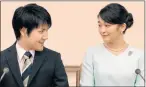  ?? Picture: REUTERS ?? ENGAGED AT LAST: Japan Princess Mako and Kei Komuro are to wed