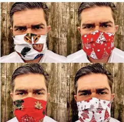  ?? FOTO: ANZUGSHOP ?? Textilhänd­ler Christian Filusch kreiert, produziert und vertreibt aktuell sehr viele Masken.