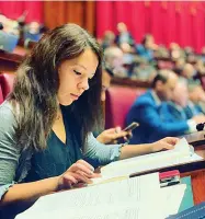  ??  ?? In Aula La deputata bergamasca del M5S Guia Termini