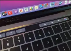  ??  ?? The Touch Bar is on all models of the MacBook Pro.