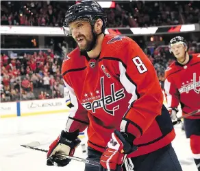  ?? NICK WASS / THE ASSOCIATED PRESS ?? After leading the Washington Capitals to their first Stanley Cup win last season, captain Alex Ovechkin will take aim at an eighth 50-goal season when they begin defence of their title Wednesday against the Boston Bruins.