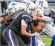  ?? STAFF 2019 ?? Middletown’s 6-foot-5, 245-pound Logan Osborne is one of three offensive linemen in Dayton football coach Rick Chamberlin’s 2022 recruiting class. “We think Logan can get even bigger,” Chamberlin said.