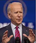  ?? Andrew Harnik/Associated Press ?? President-elect Joe Biden speaks about jobs at The Queen theater Friday in Wilmington, Del.