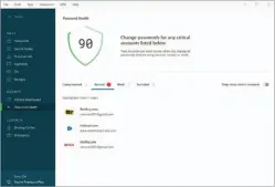  ??  ?? Dashlane’s Password Health report identifies weak, compromise­d, and reused passwords so you can easily replace them.