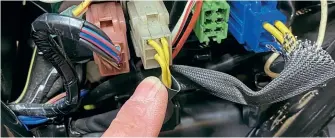  ??  ?? The three yellow AC wires from the new regulator.