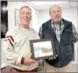  ?? LYNN KUTTER ENTERPRISE-LEADER ?? Lincoln’s community garden was named the 2016 Washington County Master Garden Project of the Year, as shown by Jim Sposato, left, and Lincoln Mayor Rob Hulse was named 2016 Friend of Washington County Master Gardeners. Sposato, a retired teacher and...