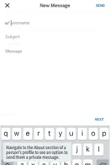  ??  ?? Navigate to the About section of a person’s profile to see an option to send them a private message.