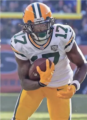  ?? MARK HOFFMAN / JOURNAL SENTINEL ?? Packers wide receiver Davante Adams had 111 catches for 1,386 yards and 13 touchdowns in 2018. If he had played in the season finale, he might have set franchise records for receptions and yards.