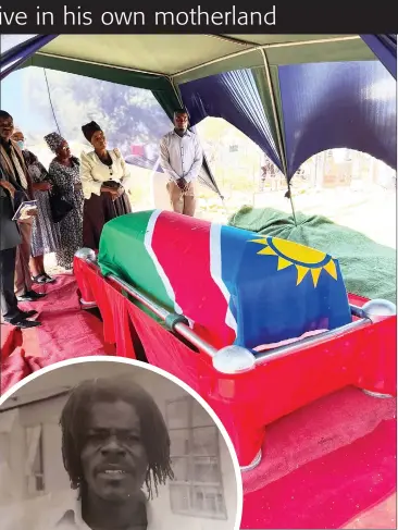  ?? Photo: MICT ?? Fare thee well… The adorable departed dreadlocke­d community activist was laid to rest at the Gammams cemetery in Pionierspa­rk. He was accorded an official funeral by President Hage Geingob.