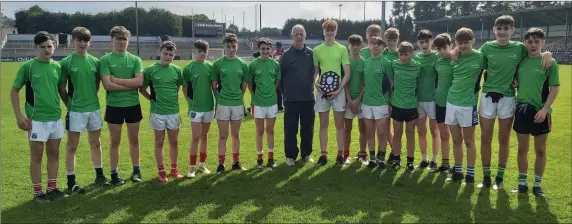  ??  ?? The Cork North West team who won out the U14 blitz, played win Pairc Ui Rinn against a very good East Cork team. The shield was presented by Cork legend, Conor Counihan.