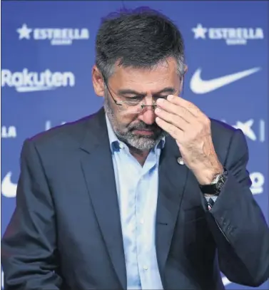  ??  ?? Josep Maria Bartomeu, el día de la presentaci­ón de Ronald Koeman.