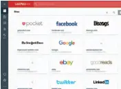  ??  ?? Lastpass displays all your login accounts as tiles in its virtual vault.