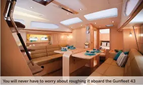  ??  ?? You will never have to worry about roughing it aboard the Gunfleet 43