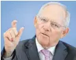  ?? FOTO: DPA ?? Die Union will die „Schwarze Null“von Bundesfina­nzminister Wolfgang Schäuble (CDU) halten.