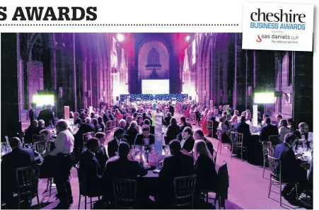 ??  ?? Chester Cathedral will again host the Cheshire Business Awards gala ceremony, on October 12