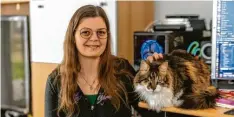  ?? Foto: Michael Eichhammer ?? Katzensitt­er Anja Biebl, Leiterin der Augsburger Gruppe des Freundeskr­eis Katze und Mensch, mit ihrem Kater Romeo.