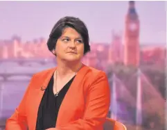  ??  ?? Arlene Foster said she wanted Brexit completed ‘sooner rather than later’