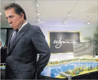  ?? Charles Krupa ?? The Associated Press file Steve Wynn, shown here during a 2016 news conference, had projects in the works in Las Vegas, Massachuse­tts and Macau when he resigned as Wynn Resorts chairman and chief executive.