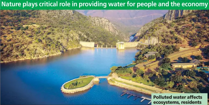  ??  ?? This drone picture of Bivane Dam in the northern reaches of KwaZulu-Natal shows the expanse of the largest privately owned dam in South Africa. The WWF-SA says dams significan­tly alter the course of freshwater ecosystems and only 4% of rivers are...