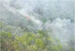  ?? PHOTO COURTESY OF FIRST CARE SAFETY & MEDICAL THAILAND ?? A fire on the slopes of Doi Suthep in Chiang Mai on March 31. Escap says temperatur­es in Asia-Pacific have risen faster than the global average over the past 60 years.