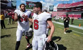  ?? ?? Baker Mayfield has led the Tampa Bay Buccaneers to a 3-1 start to the season. Photograph: Chris O’Meara/AP