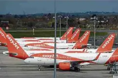  ?? Foto: AFP ?? Flugzeuge der britischen Fluggesell­schaft Easyjet stehen auf dem Flughafen London Southend.