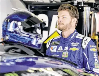  ?? JOHN RAOUX / ASSOCIATED PRESS ?? Dale Earnhardt Jr. will start second today but says he’s not the favorite as he tries to win the Daytona 500 for the third time. He missed the second half of last season with a concussion.